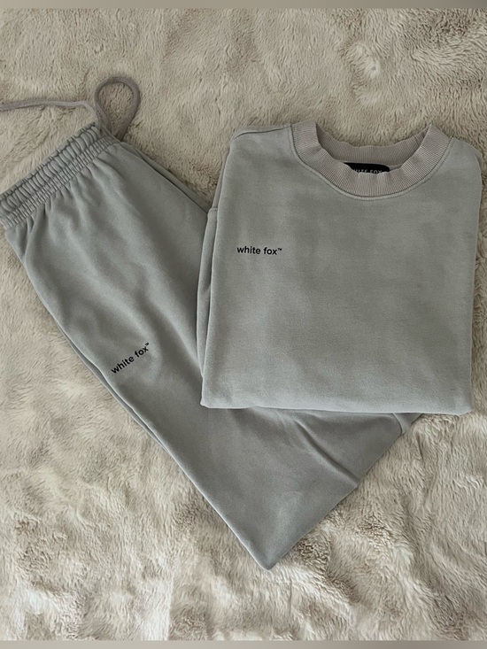 White Fox Boutique Sweaters - White Fox Boutique Light Grey Crewneck & Jogger Set